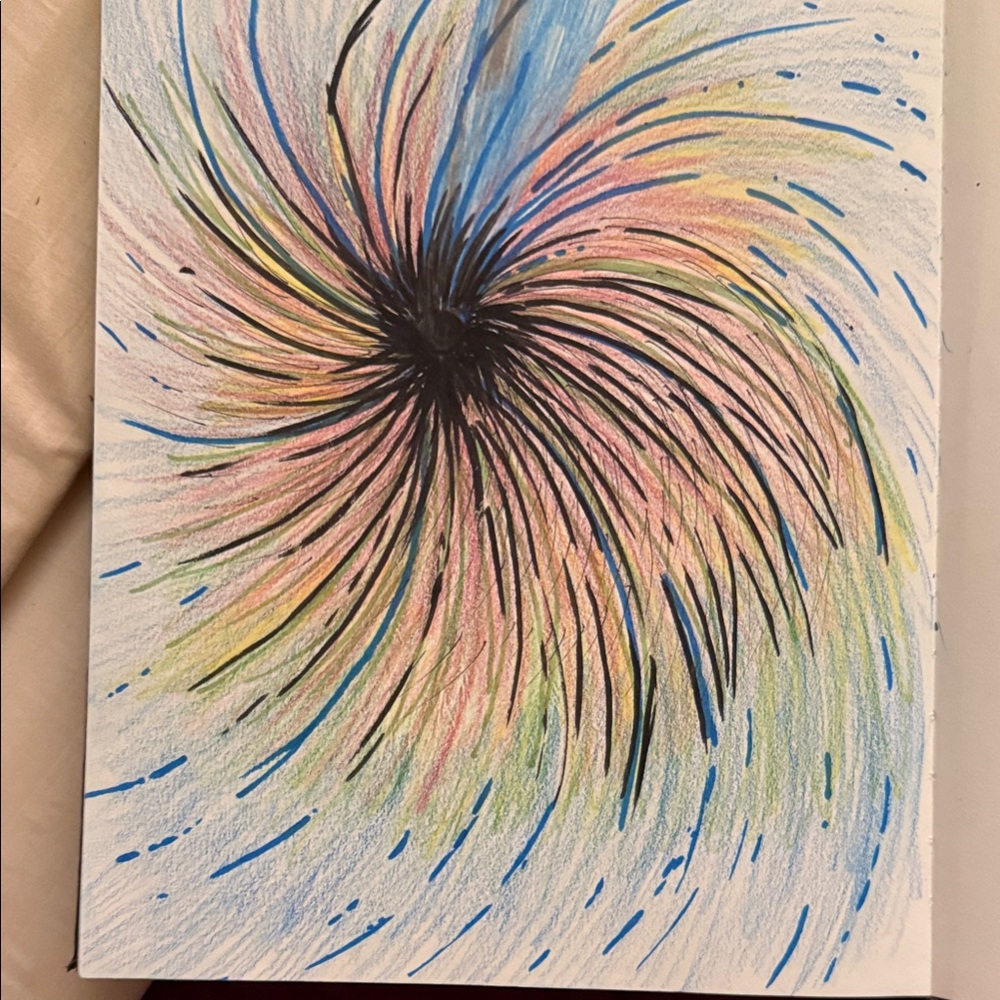 Hand Crafted Vortex Art - Black, Blue, Pink, Green